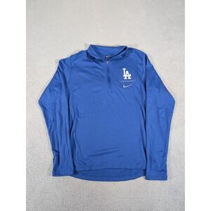 Los Angeles Dodgers Shirt Mens Medium Blue MLB Baseball 1/4 Zip Dri-FIT Nike